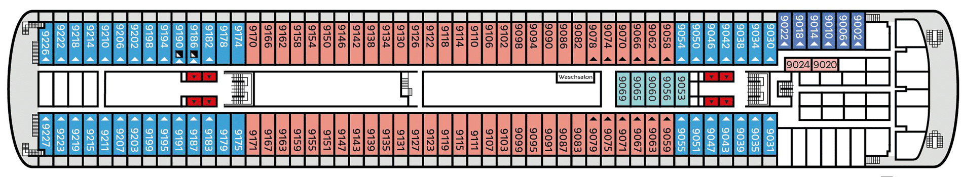 Deckplan Verandah Deck – Vasco da Gama