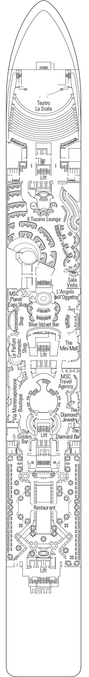 Deckplan Deck 6 - Brillante – MSC Musica