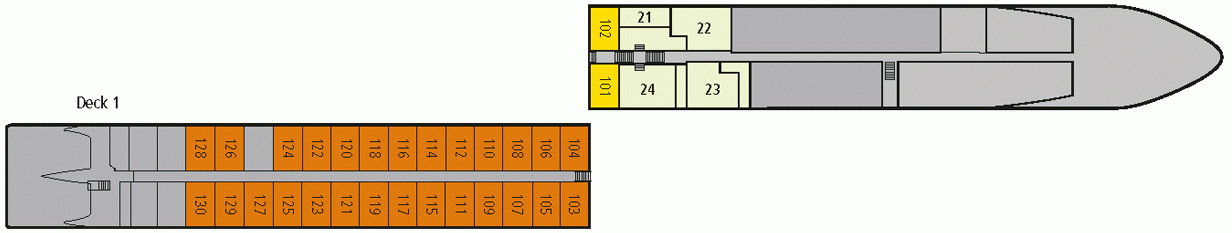 Deckplan Deck 1 – A-Rosa Silva