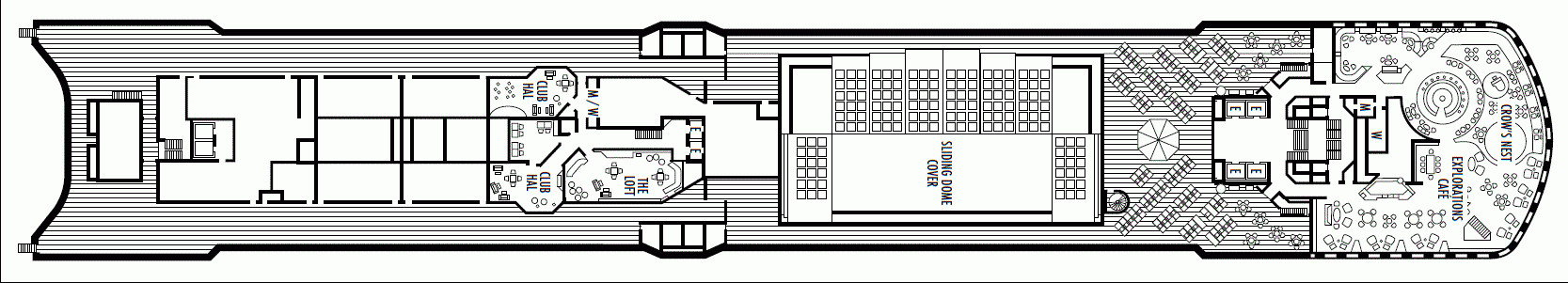 Deckplan Deck 10 - Observation Deck – Westerdam