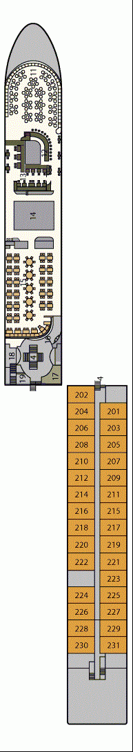 Deckplan Deck 2 – A-Rosa Flora