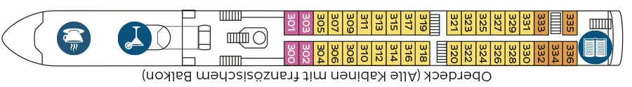 Deckplan Oberdeck – Rhein Symphonie