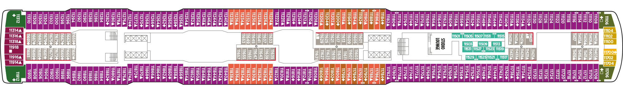 Deckplan Deck 11 – Norwegian Escape