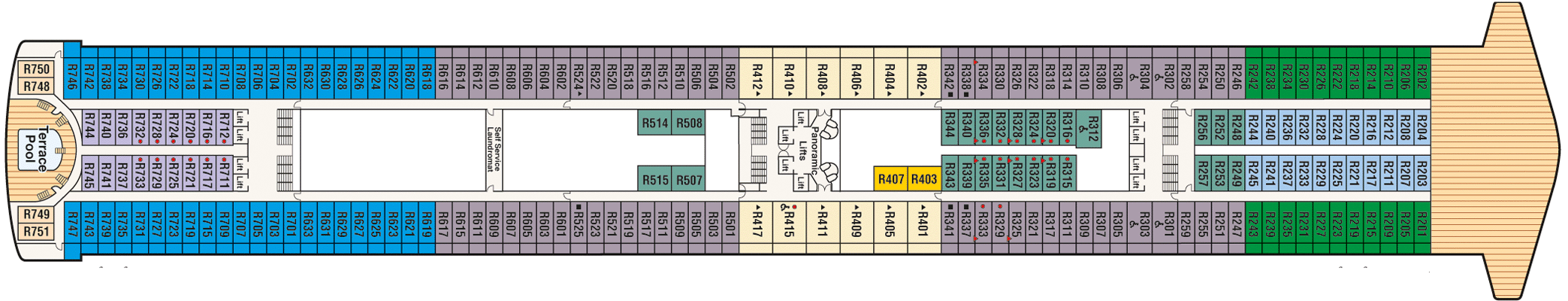Deckplan Deck 14 Riviera – Emerald Princess