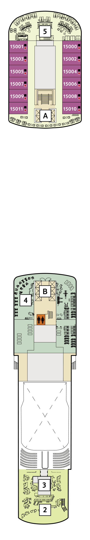Deckplan Deck 15 - Brise – Mein Schiff 2
