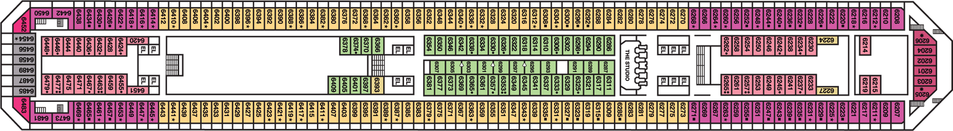 Deckplan Upper Deck – Carnival Conquest