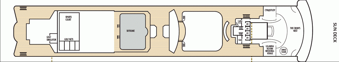 Deckplan Sun Deck – Aurora