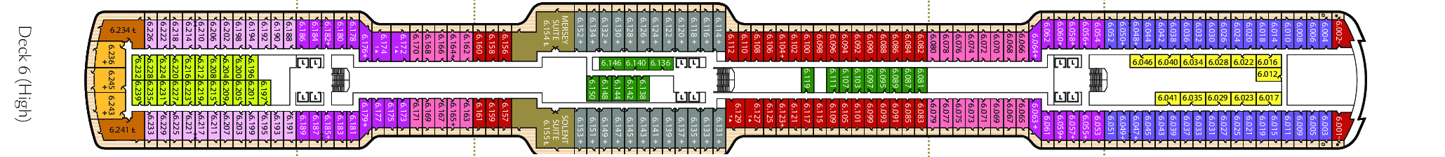 Deckplan Deck 6 – Queen Anne