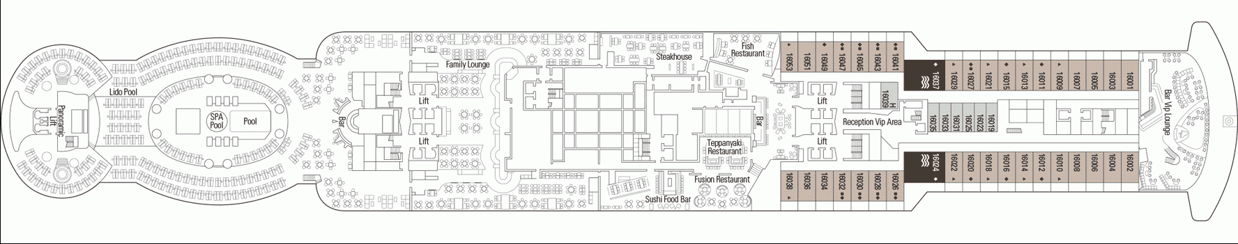 Deckplan Deck 16 – MSC Seaview