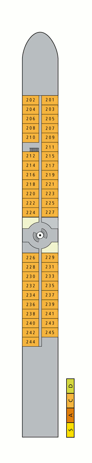 Deckplan Deck 2  – A-Rosa Aqua
