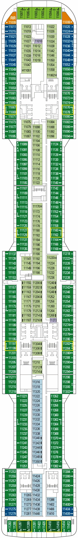 Deckplan Deck 11 – MSC Virtuosa