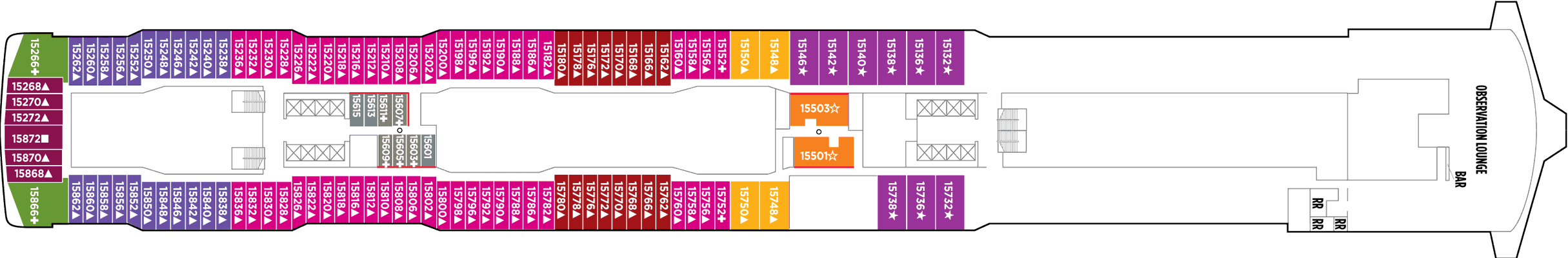 Deckplan Deck 15 – Norwegian Joy