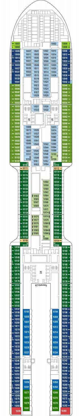 Deckplan Deck 10 - Vienna – MSC World Europa