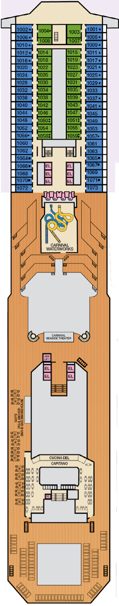 Deckplan Deck 10 – Carnival Radiance