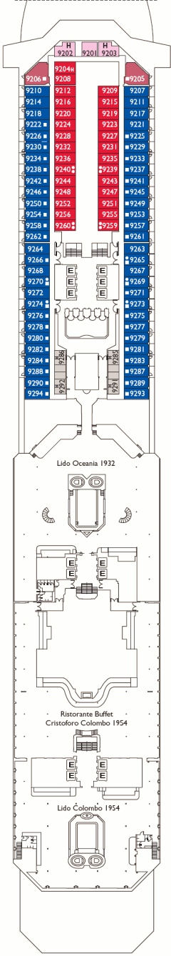 Deckplan Napoli Deck – Costa Fortuna