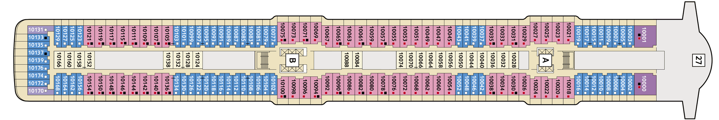 Deckplan Deck 10 Perle – Mein Schiff 4