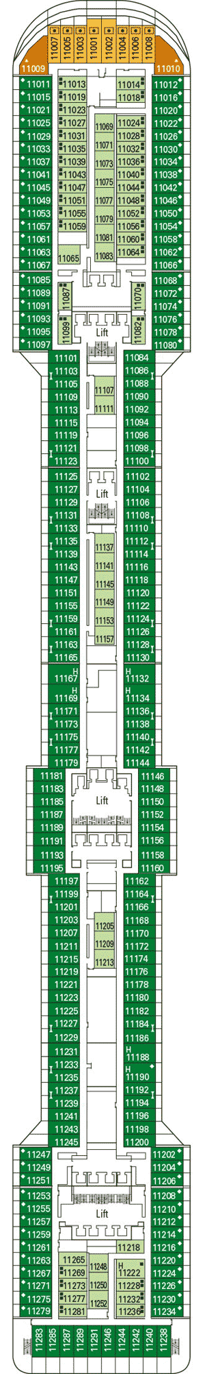 Deckplan Deck 11 - Meraviglia – MSC Fantasia