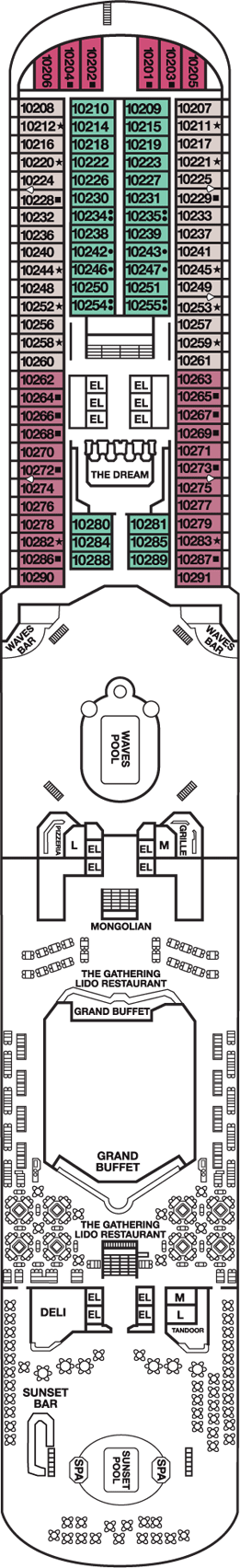 Deckplan Lido Deck – Carnival Dream