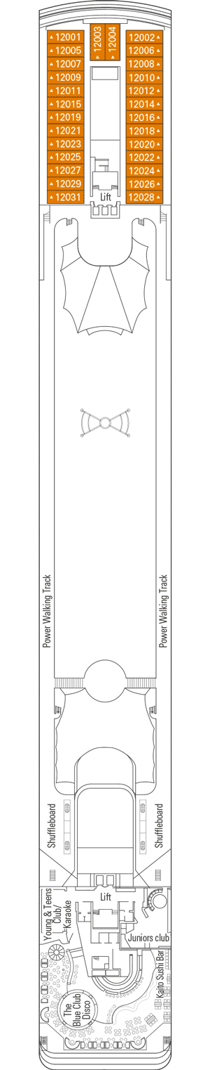 Deckplan Deck 12 - Rossini – MSC Lirica