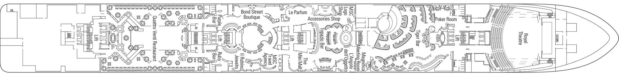 Deckplan Deck 6 - Portofino – MSC Magnifica
