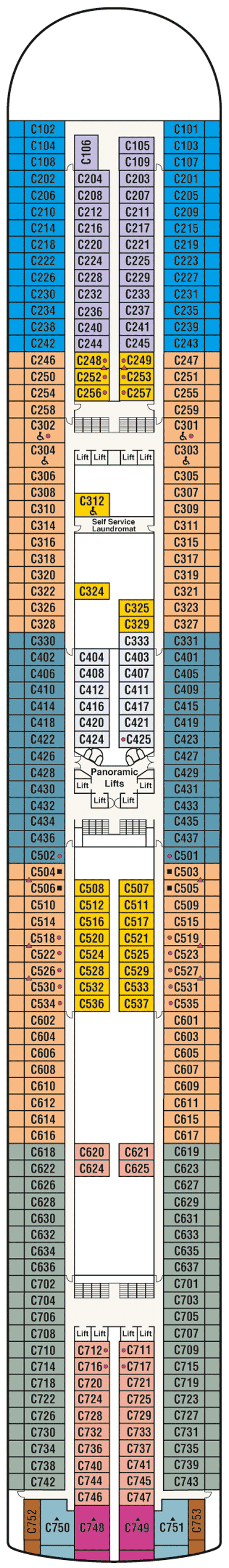 Deckplan Deck 10 Caribe – Emerald Princess