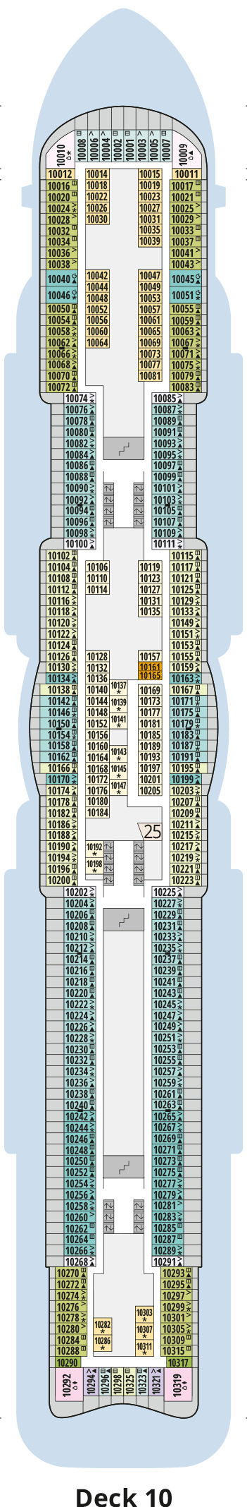 Deckplan Deck 10 – AIDAcosma