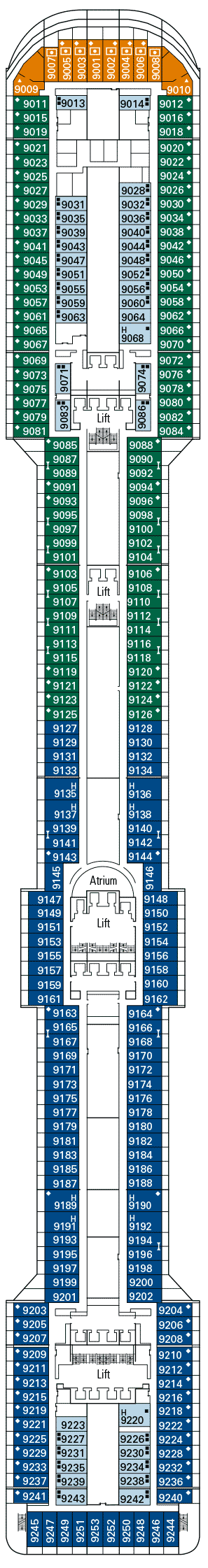 Deckplan Tintoretto Deck – MSC Splendida
