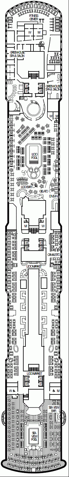 Deckplan Deck 9 Lido Deck – Koningsdam