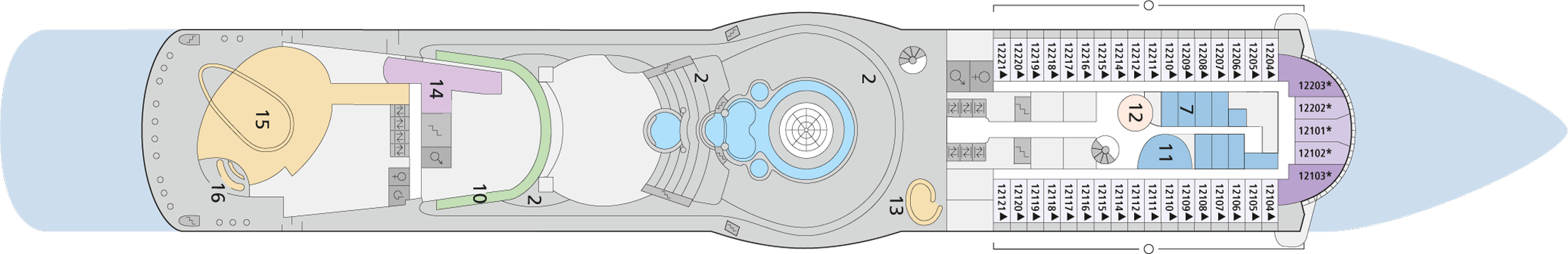 Deckplan Deck 12 – AIDAstella