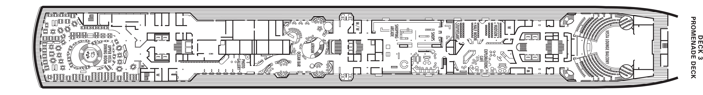 Deckplan Deck 3 - Promenade Deck – Noordam
