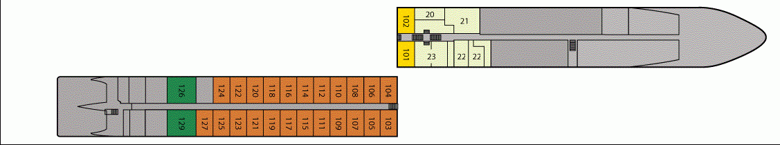 Deckplan Deck 1 – A-Rosa Flora