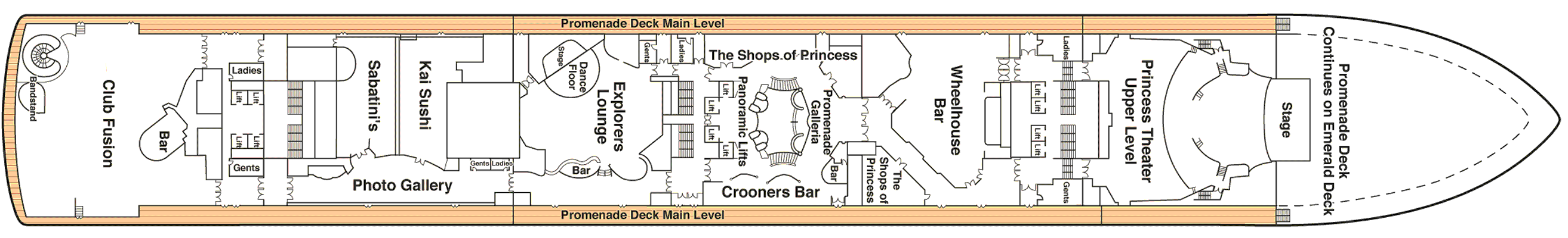 Deckplan Deck 7 - Promenade – Diamond Princess