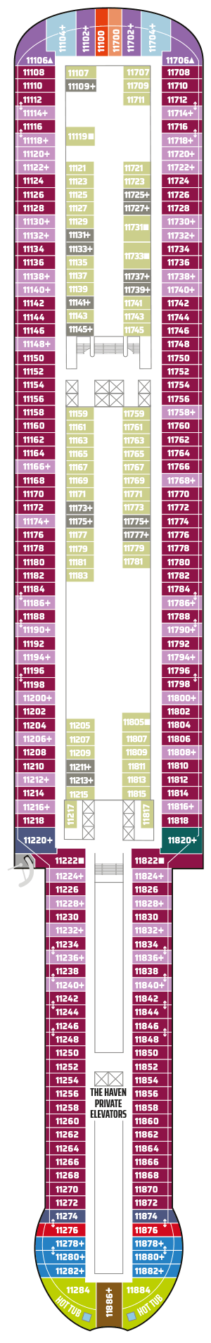 Deckplan Deck 11 – Norwegian Aqua