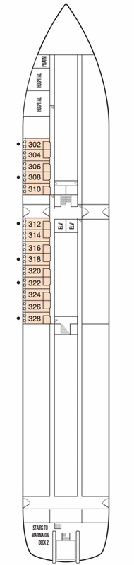 Deckplan Deck 3 – Paul Gauguin