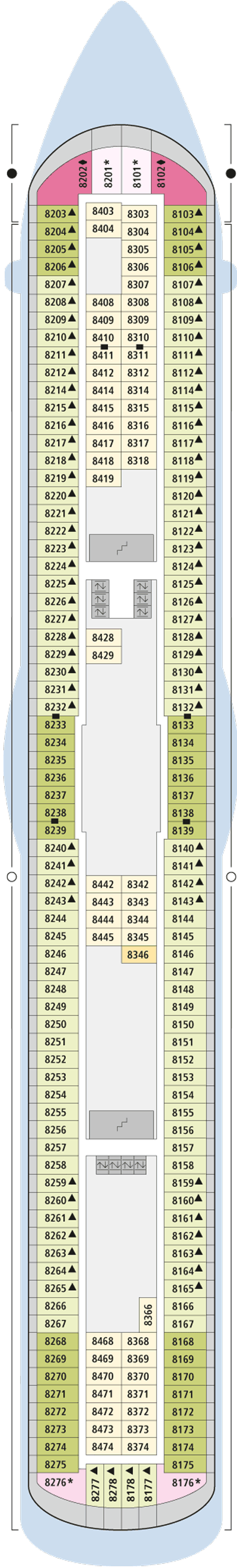 Deckplan Deck 8 – AIDAmar