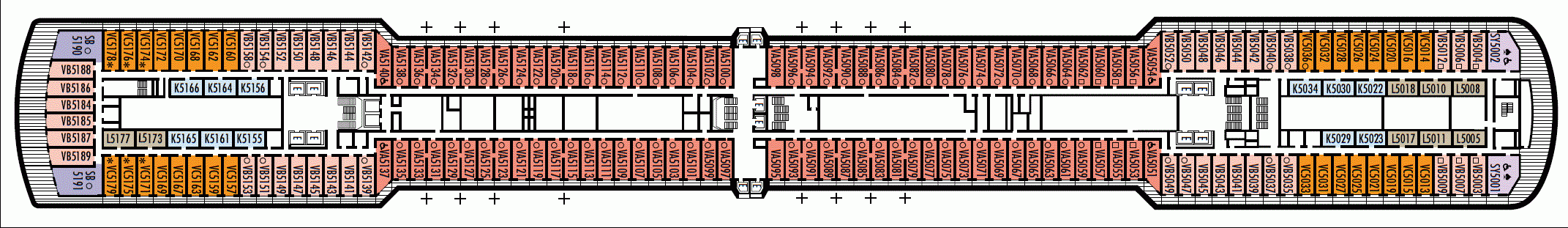 Deckplan Deck 5 - Verandah Deck – Oosterdam
