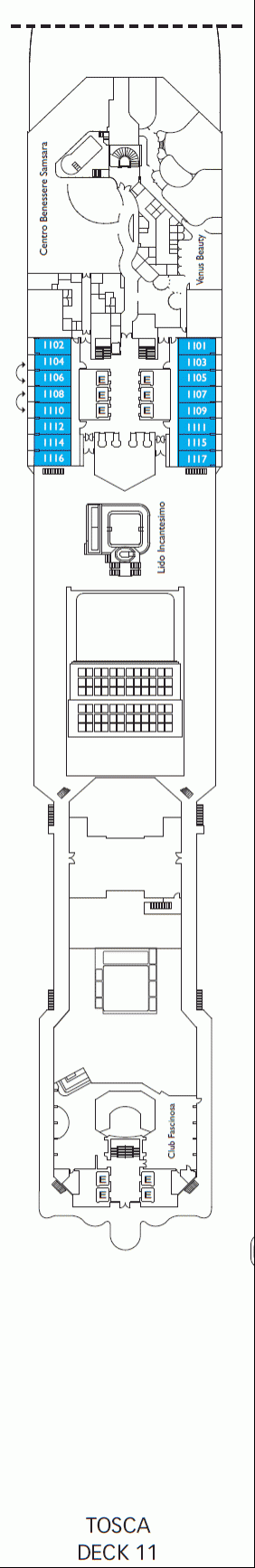 Deckplan Tosca Deck – Costa Fascinosa