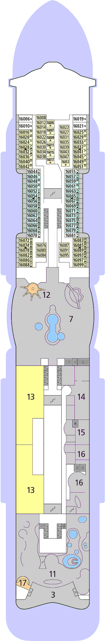 Deckplan Deck 16 – AIDAnova