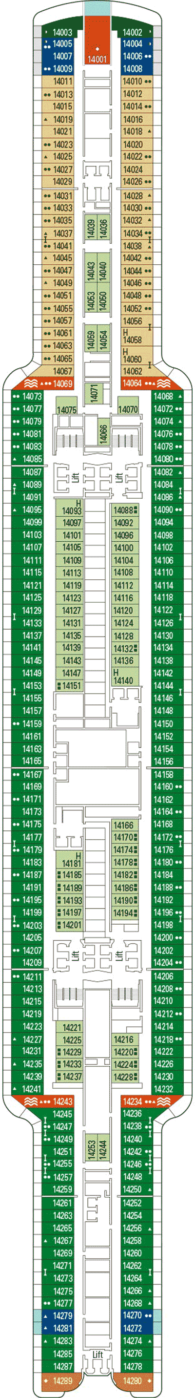 Deckplan Deck 14 – MSC Seashore