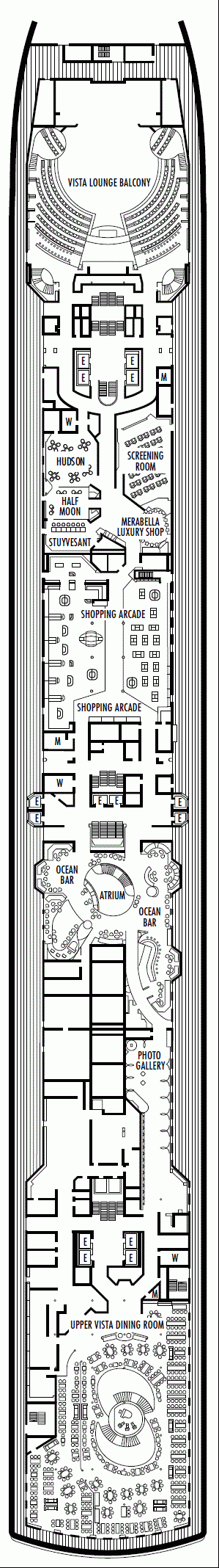 Deckplan Deck 3 - Promenade Deck – Oosterdam