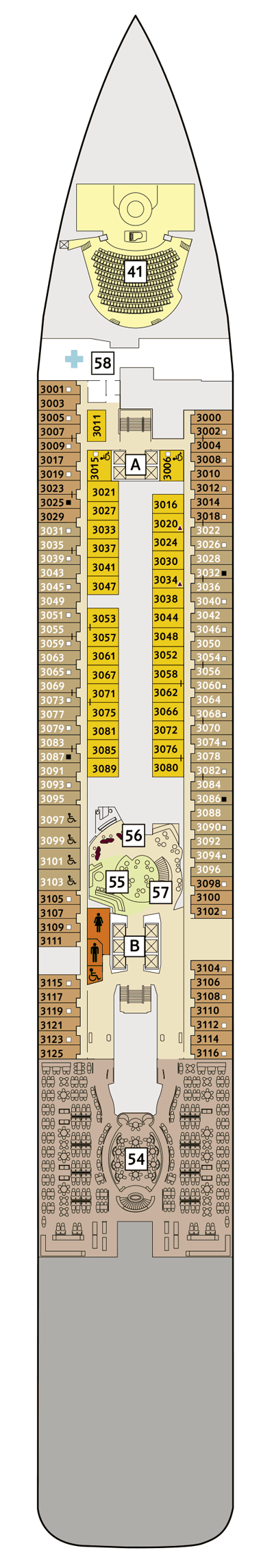 Deckplan Deck 3 Atlantik – Mein Schiff 6