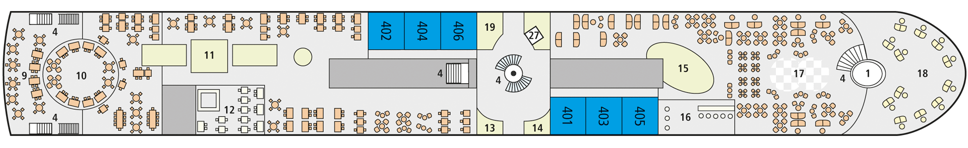 Deckplan Deck 4 – A-Rosa Sena