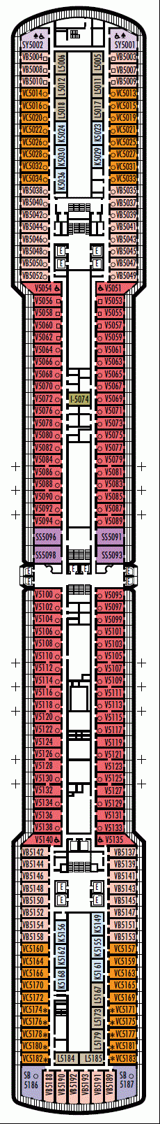 Deckplan Deck 5 - Verandah Deck – Nieuw Amsterdam