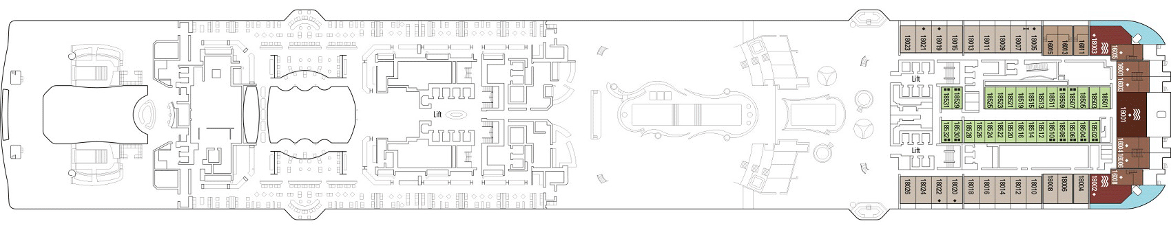 Deckplan Deck 18 - Athens – MSC World Europa