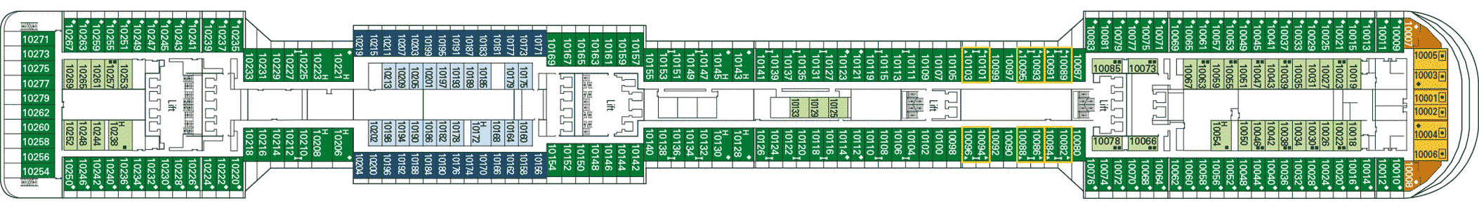 Deckplan Deck 10 Giunone – MSC Divina
