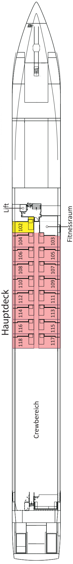 Deckplan Hauptdeck – Adora