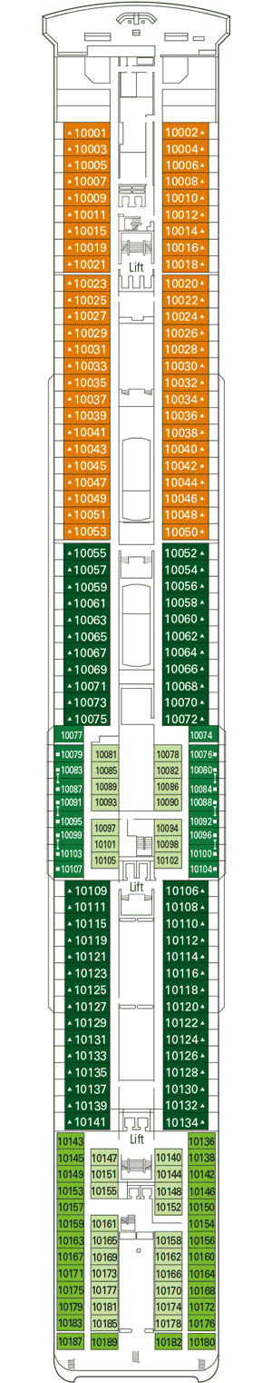 Deckplan Deck 10 - Bellini – MSC Lirica