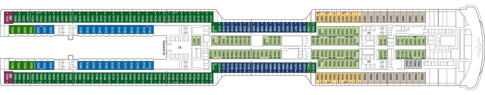 Deckplan Deck 15 - Brussels – MSC World Europa