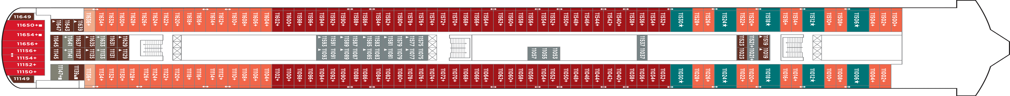 Deckplan Deck 11 – Norwegian Jade