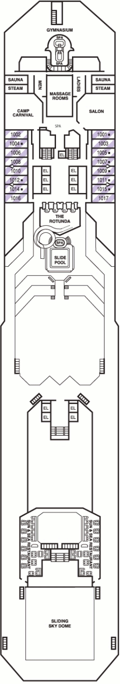 Deckplan Spa Deck – Carnival Sunshine
